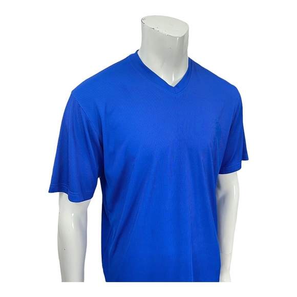 Tulliano V-Neck T-shirt Ribbed Royal Blue Mens Large - Picture 5 of 9